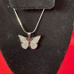 Butterfly stainless steel , inspirational necklace